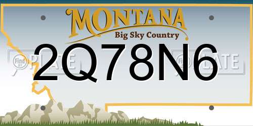 2Q78N6 Montana License Plate