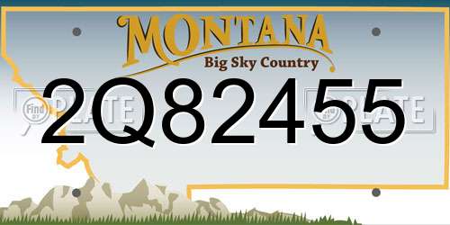 2Q82455 Montana License Plate