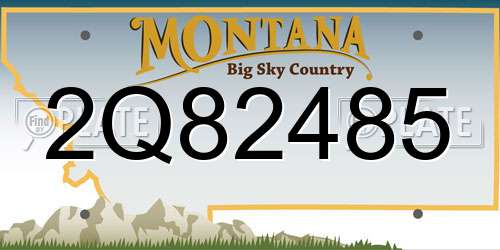 2Q82485 Montana License Plate
