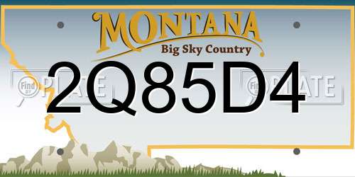 2Q85D4 Montana License Plate