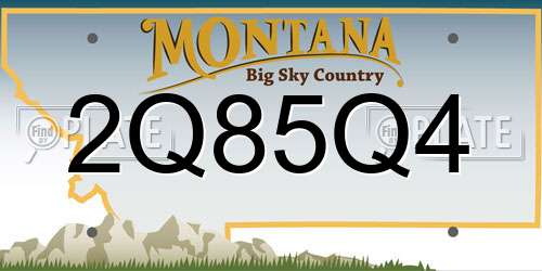 2Q85Q4 Montana License Plate