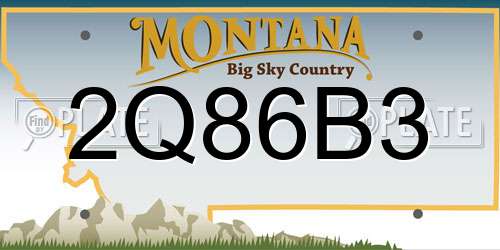 2Q86B3 Montana License Plate