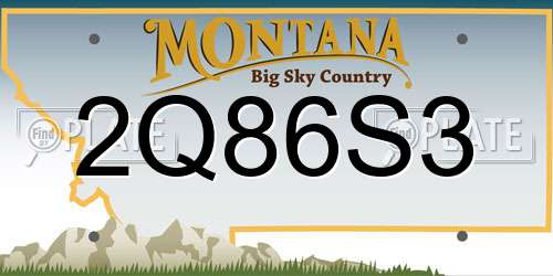 2Q86S3 Montana License Plate