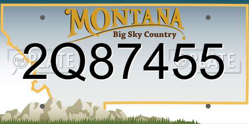 2Q87455 Montana License Plate