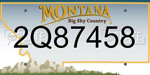 2Q87458 Montana License Plate
