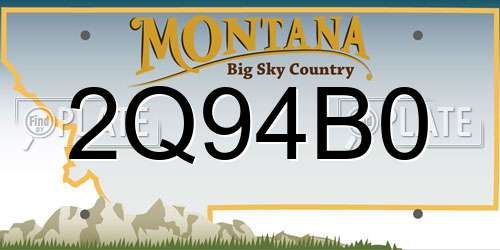 2Q94B0 Montana License Plate