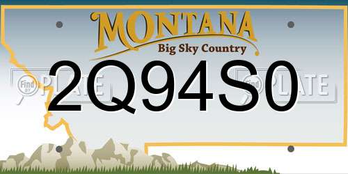 2Q94S0 Montana License Plate