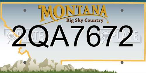 2QA7672 Montana License Plate