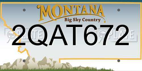 2QAT672 Montana License Plate