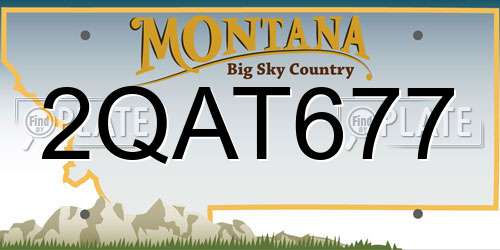 2QAT677 Montana License Plate