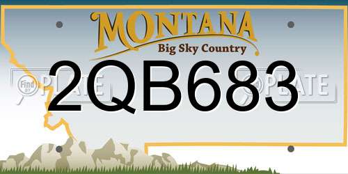 2QB683 Montana License Plate