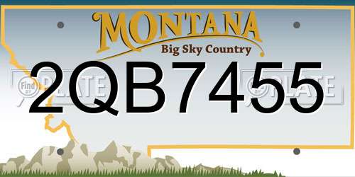 2QB7455 Montana License Plate