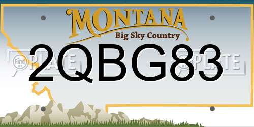 2QBG83 Montana License Plate