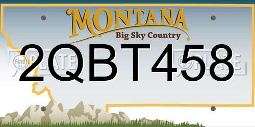 2QBT458 Montana License Plate