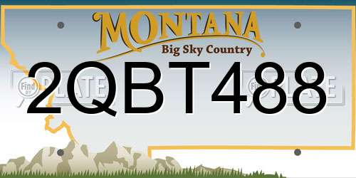 2QBT488 Montana License Plate