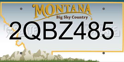 2QBZ485 Montana License Plate