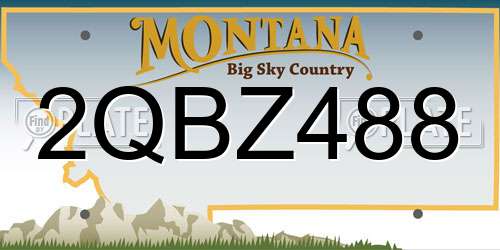 2QBZ488 Montana License Plate