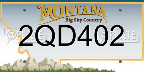 2QD402 Montana License Plate