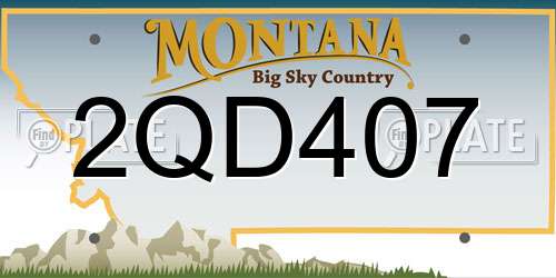 2QD407 Montana License Plate