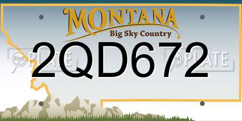2QD672 Montana License Plate
