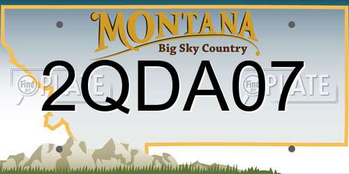 2QDA07 Montana License Plate