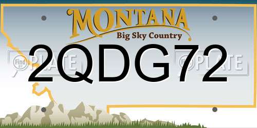 2QDG72 Montana License Plate