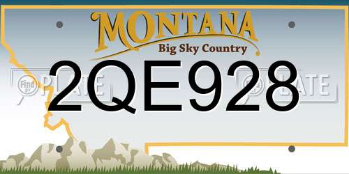 2QE928 Montana License Plate
