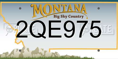 2QE975 Montana License Plate