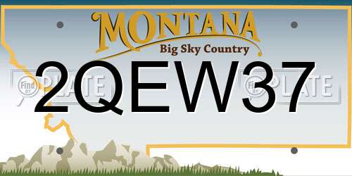 2QEW37 Montana License Plate