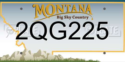 2QG225 Montana License Plate