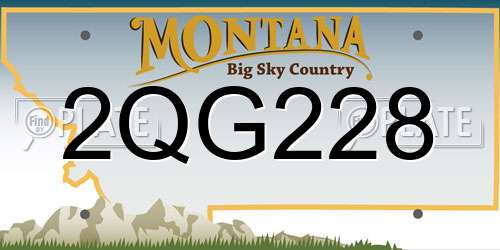 2QG228 Montana License Plate
