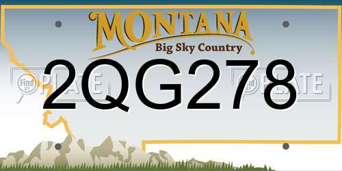2QG278 Montana License Plate