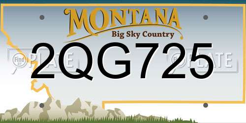 2QG725 Montana License Plate