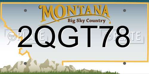 2QGT78 Montana License Plate