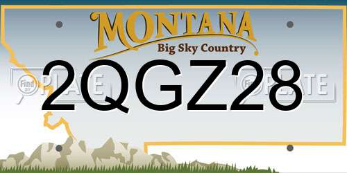 2QGZ28 Montana License Plate