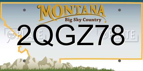 2QGZ78 Montana License Plate