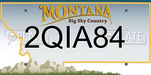 2QIA84 Montana License Plate