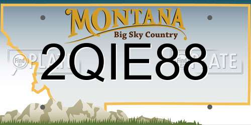 2QIE88 Montana License Plate