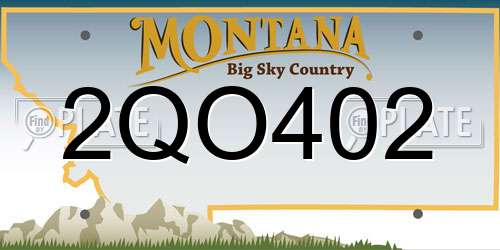2QO402 Montana License Plate