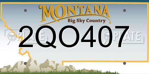 2QO407 Montana License Plate