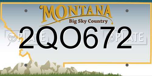 2QO672 Montana License Plate