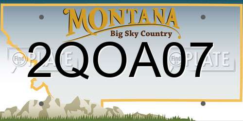 2QOA07 Montana License Plate
