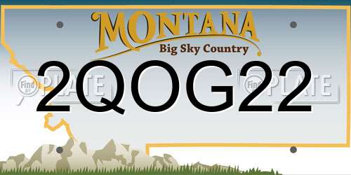 2QOG22 Montana License Plate
