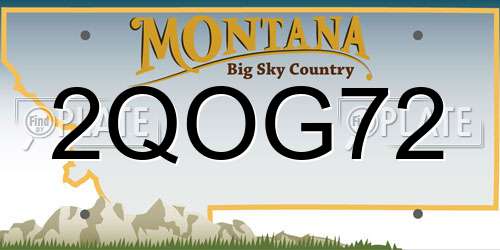 2QOG72 Montana License Plate