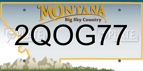2QOG77 Montana License Plate