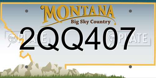 2QQ407 Montana License Plate