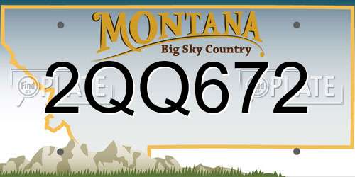 2QQ672 Montana License Plate