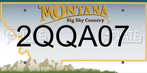 2QQA07 Montana License Plate