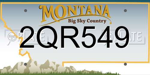 2QR549 Montana License Plate