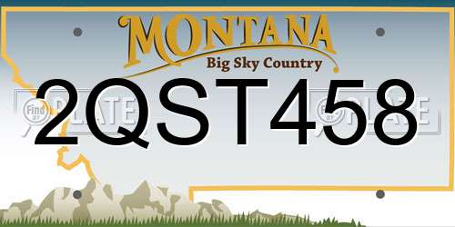 2QST458 Montana License Plate